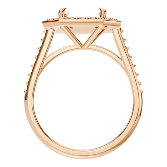 RI-0073 Rose Gold Ring UNSET - Top View