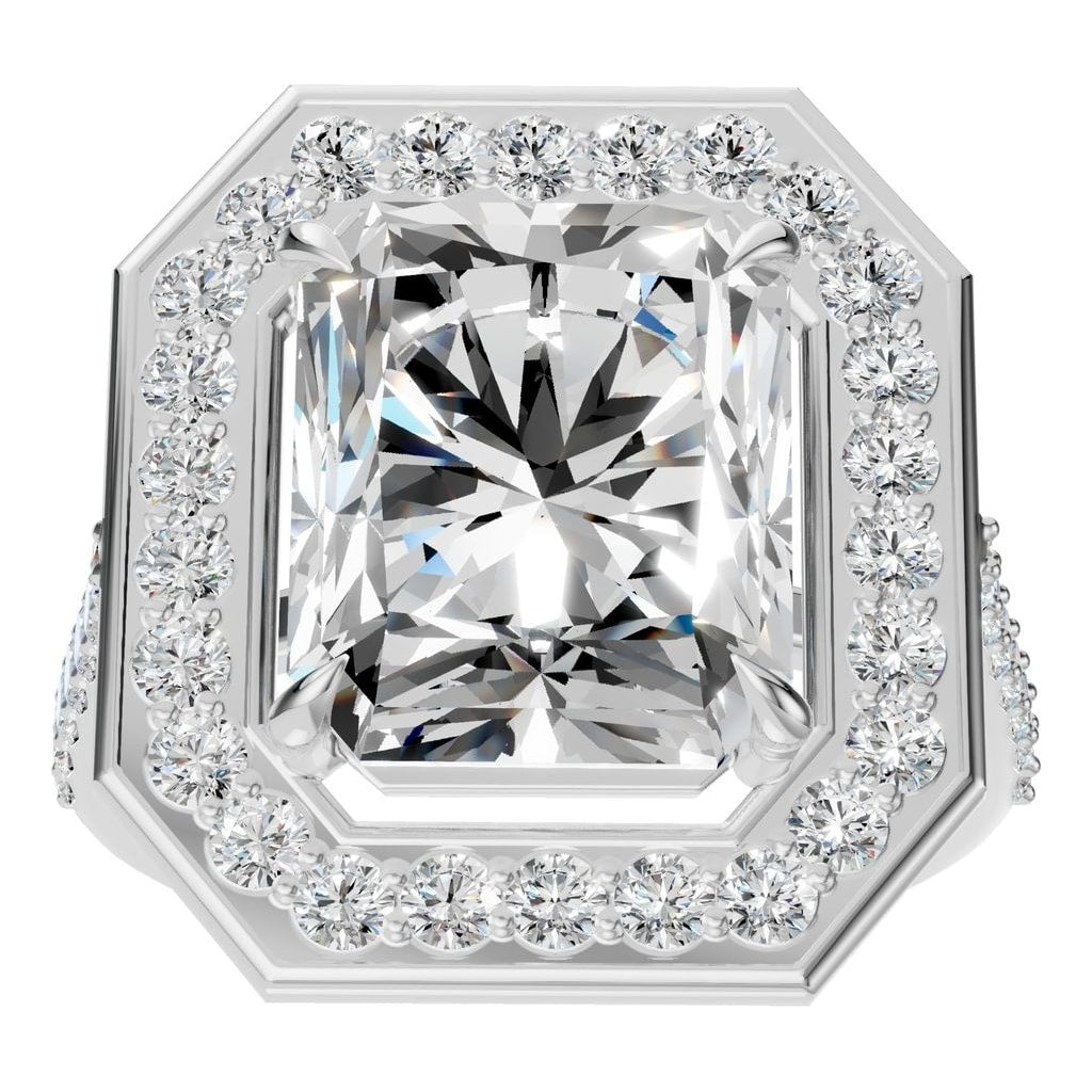 RI-0073 White Gold Ring SET - Front View