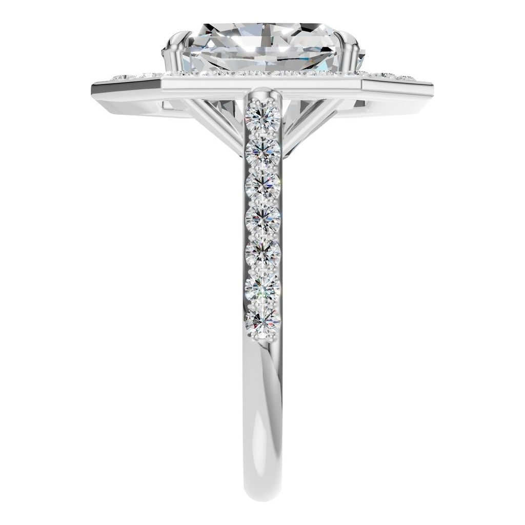 RI-0073 White Gold Ring SET - Side View