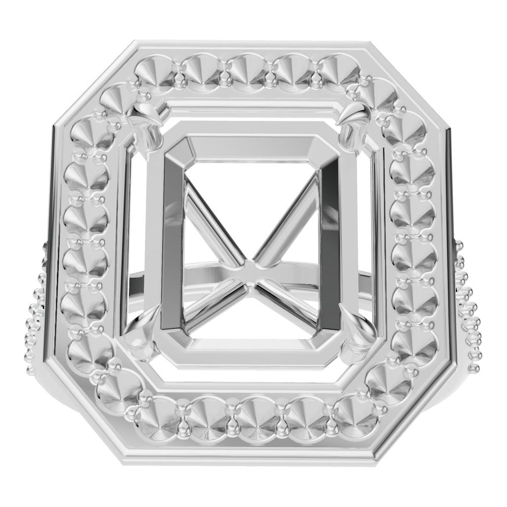 RI-0073 White Gold Ring UNSET - Front View