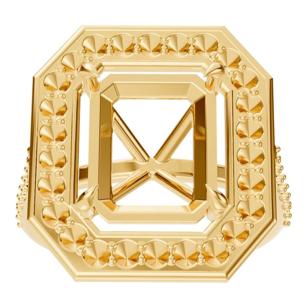 RI-0073 Yellow Gold Ring UNSET - Front View