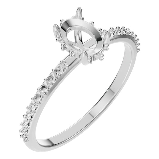 RI-1363 White Gold Ring UNSET - Main View