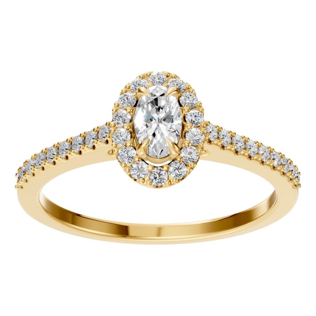 RI-1895 Yellow Gold Ring SET - Front View
