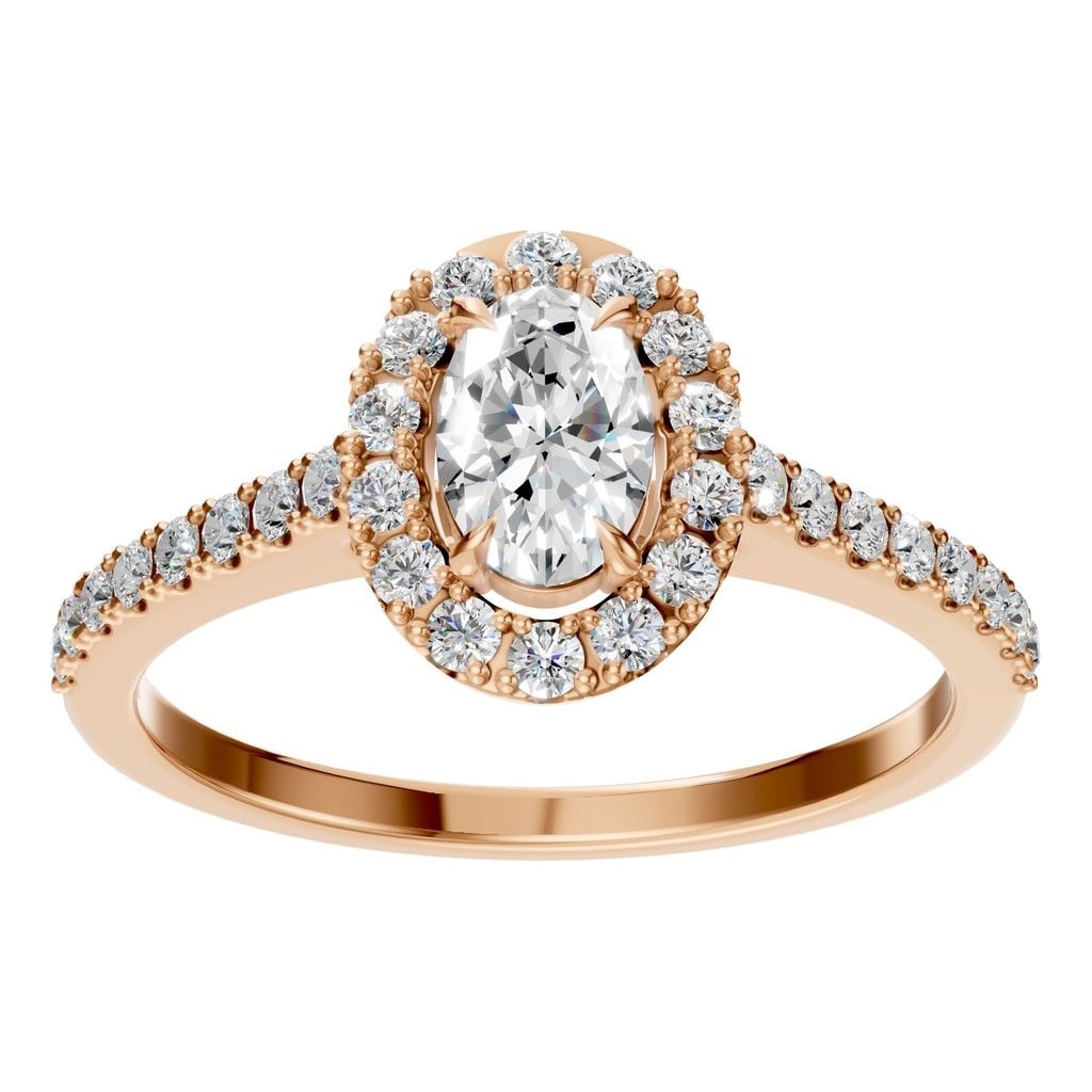 RI-1895 Rose Gold Ring SET - Front View