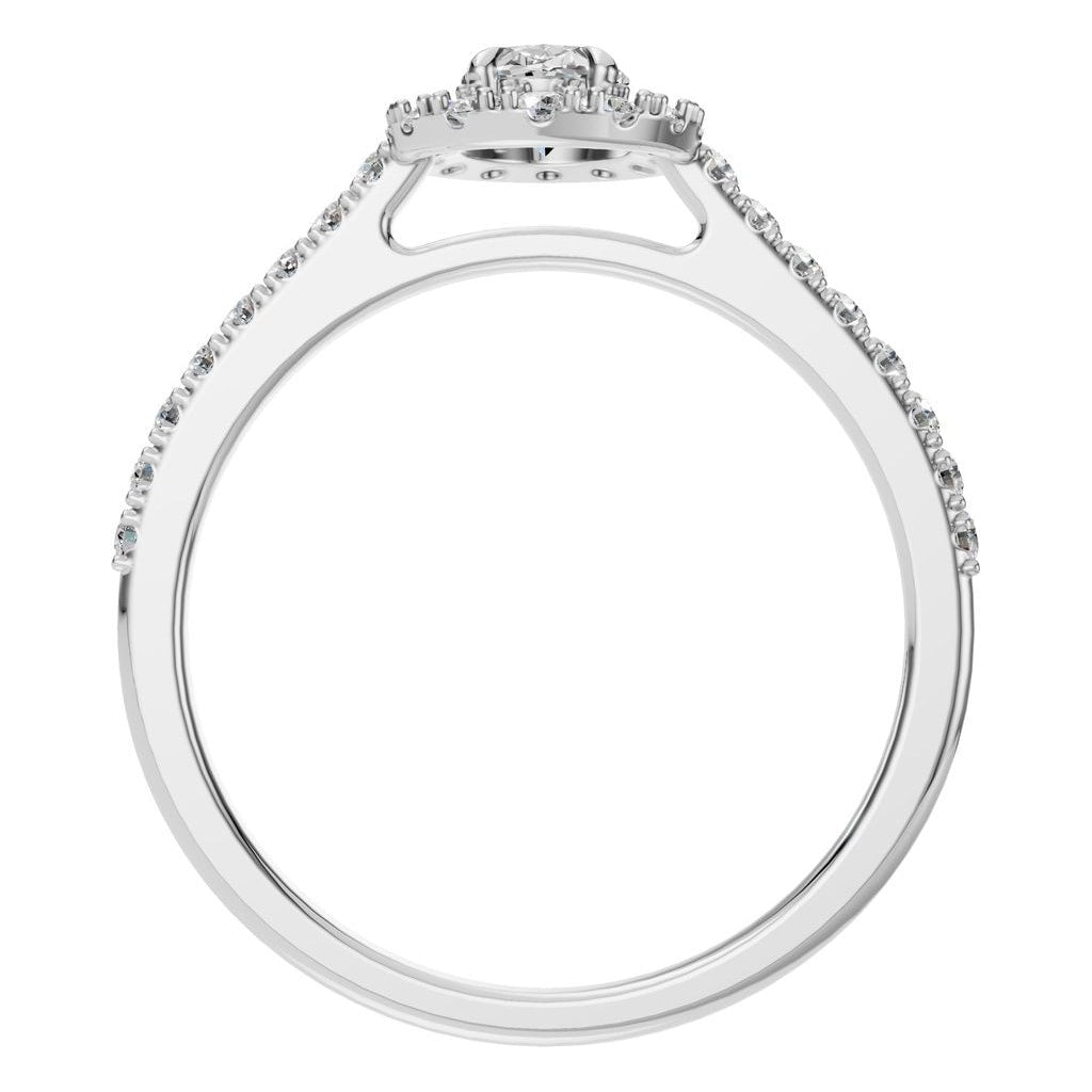 RI-1895 White Gold Ring SET - Top View
