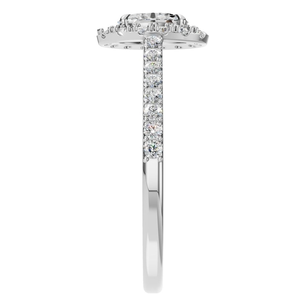 RI-1895 White Gold Ring SET - Side View