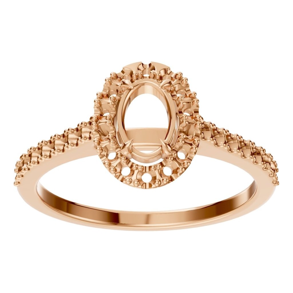 RI-1895 Rose Gold Ring UNSET - Front View