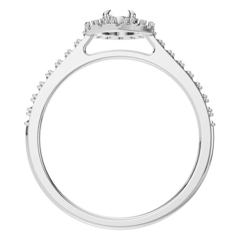 RI-1895 White Gold Ring UNSET - Top View