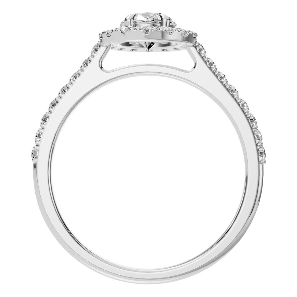 RI-1895 White Gold Ring SET - Top View
