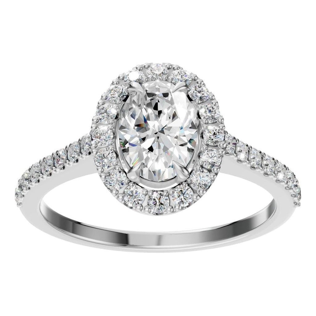 RI-1895 White Gold Ring SET - Front View
