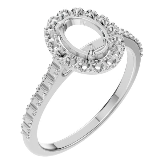 RI-1895 White Gold Ring UNSET - Main View