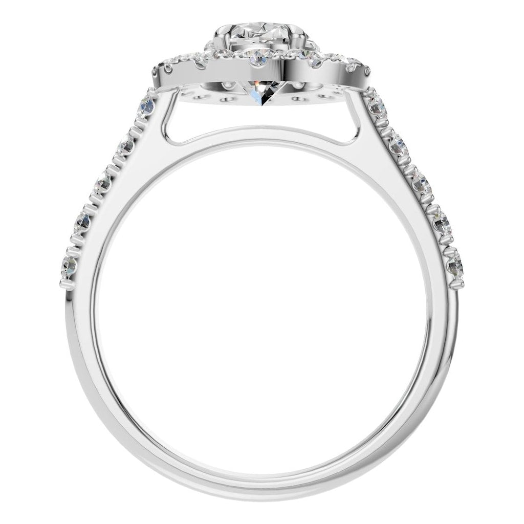 RI-1895 White Gold Ring SET - Top View