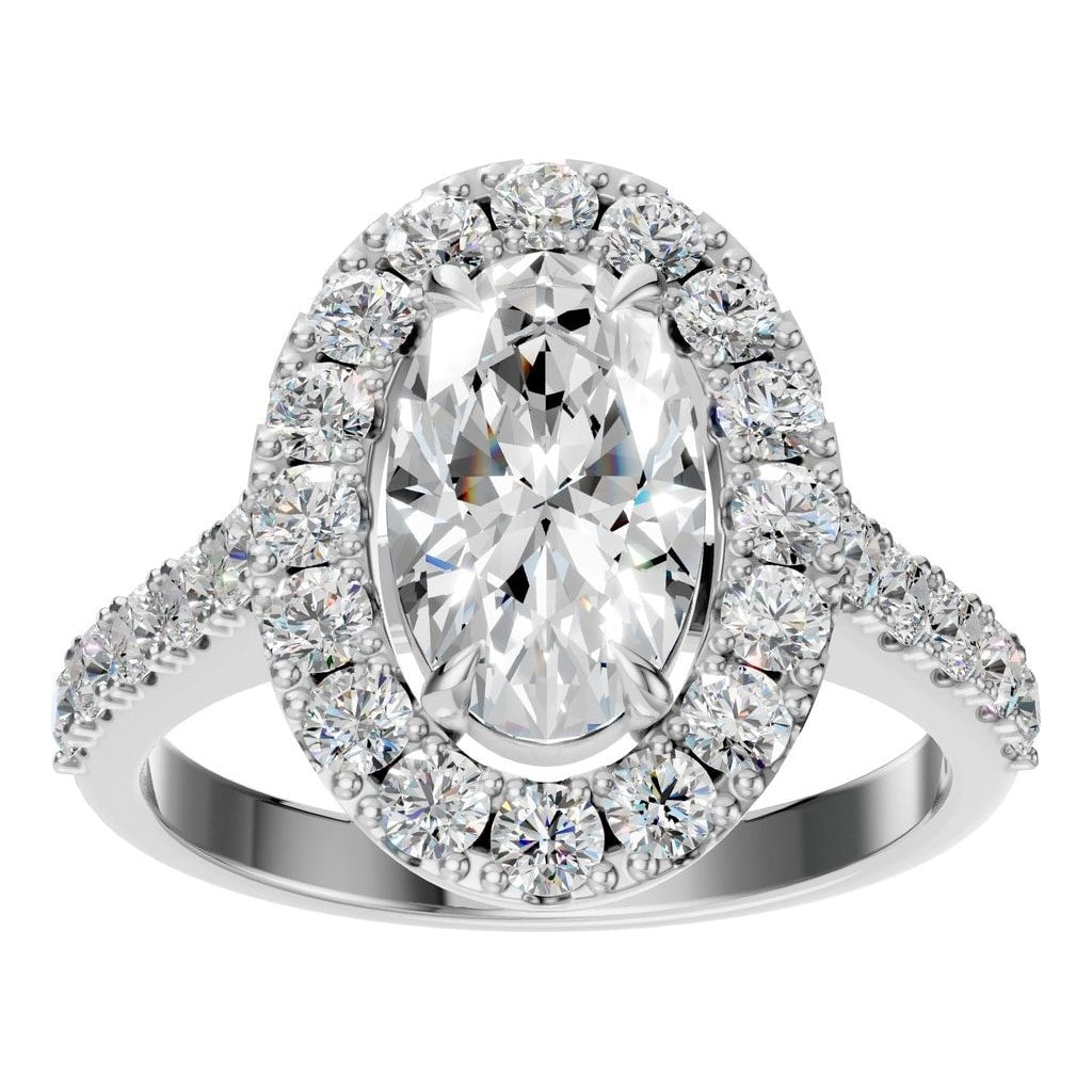 RI-1895 White Gold Ring SET - Front View