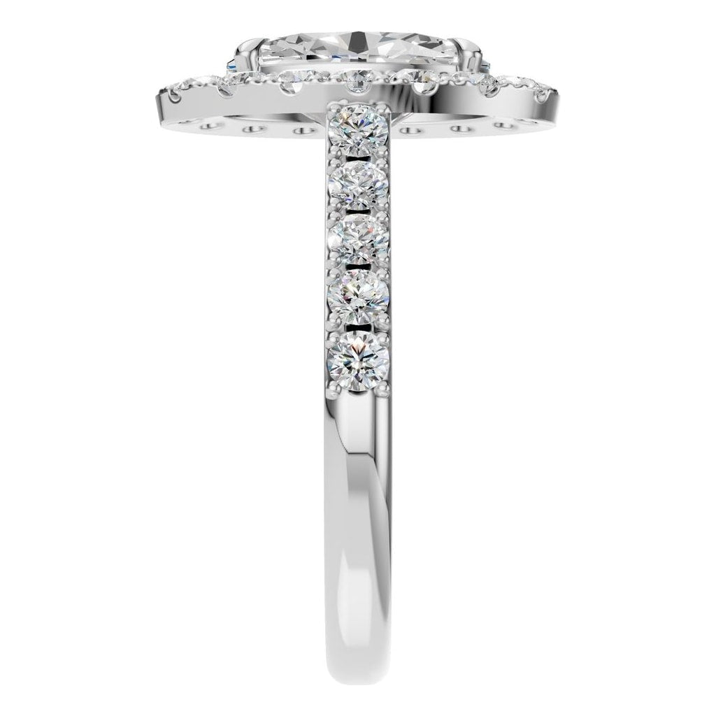 RI-1895 White Gold Ring SET - Side View