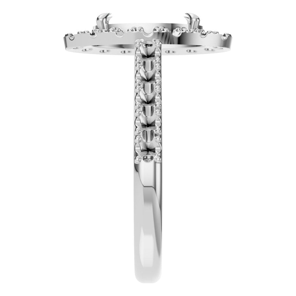 RI-1895 White Gold Ring UNSET - Side View
