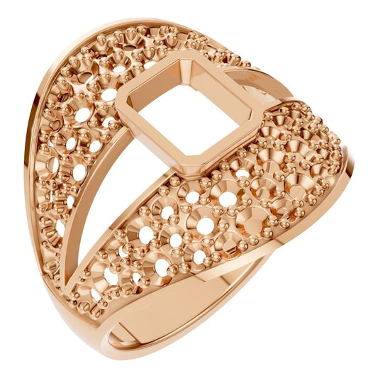 RI-3037 Rose Gold Ring UNSET - Main View