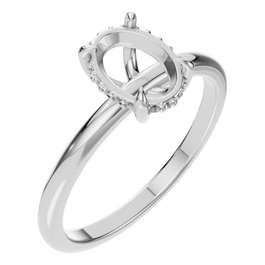 RI-3243 White Gold Ring UNSET - Main View