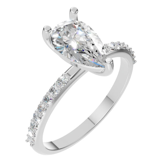 RI-3818 White Gold Ring SET - Main View