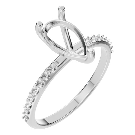 RI-3818 White Gold Ring UNSET - Main View