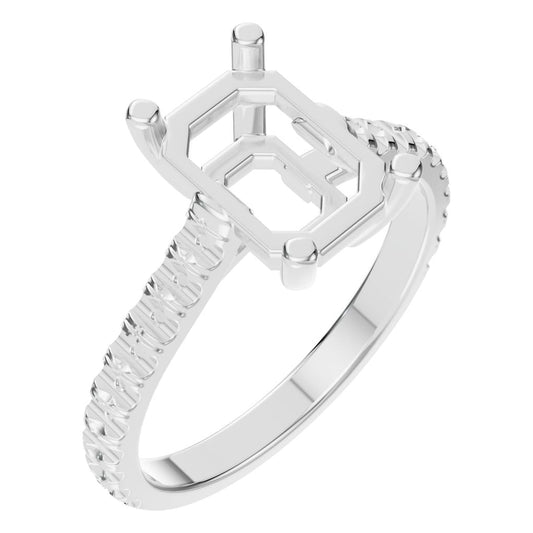 RI-4531 White Gold Ring UNSET - Main View