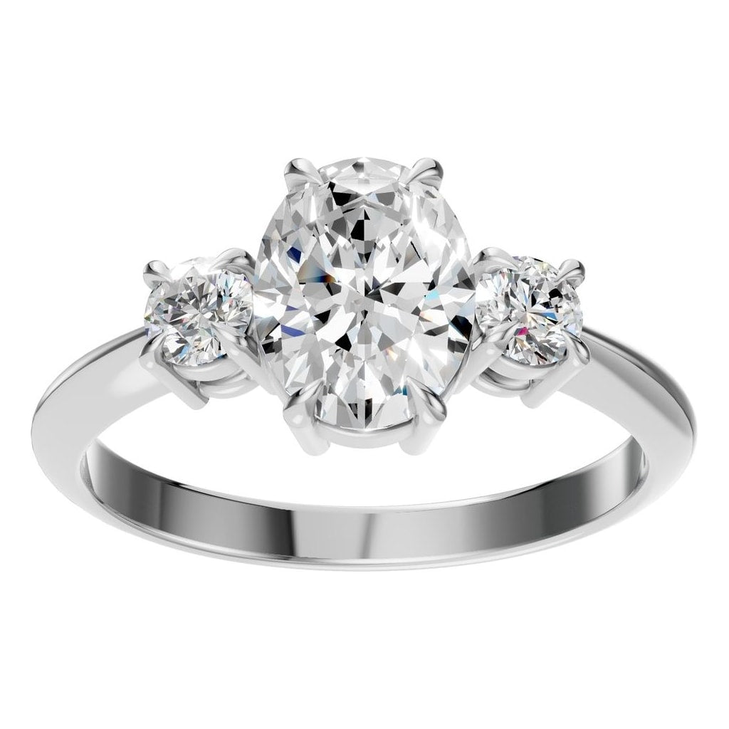 RI-4674 White Gold Ring SET - Front View