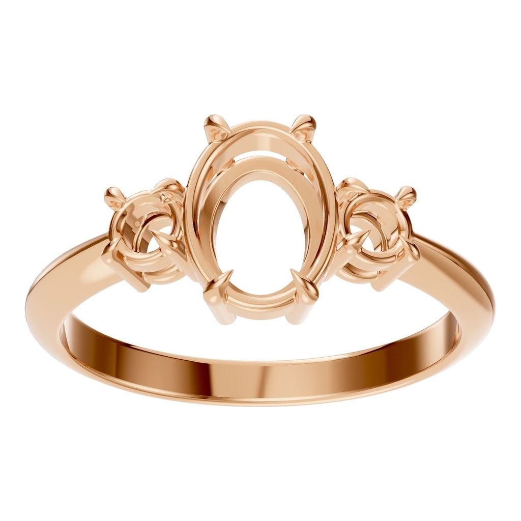 RI-4674 Rose Gold Ring UNSET - Front View