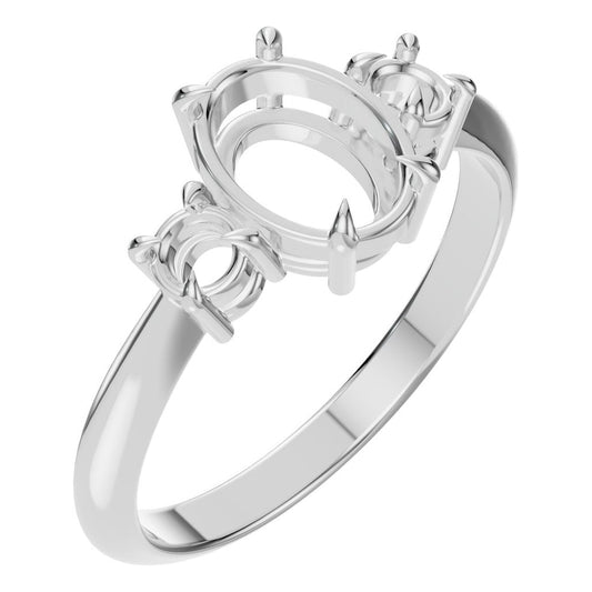 RI-4674 White Gold Ring UNSET - Main View
