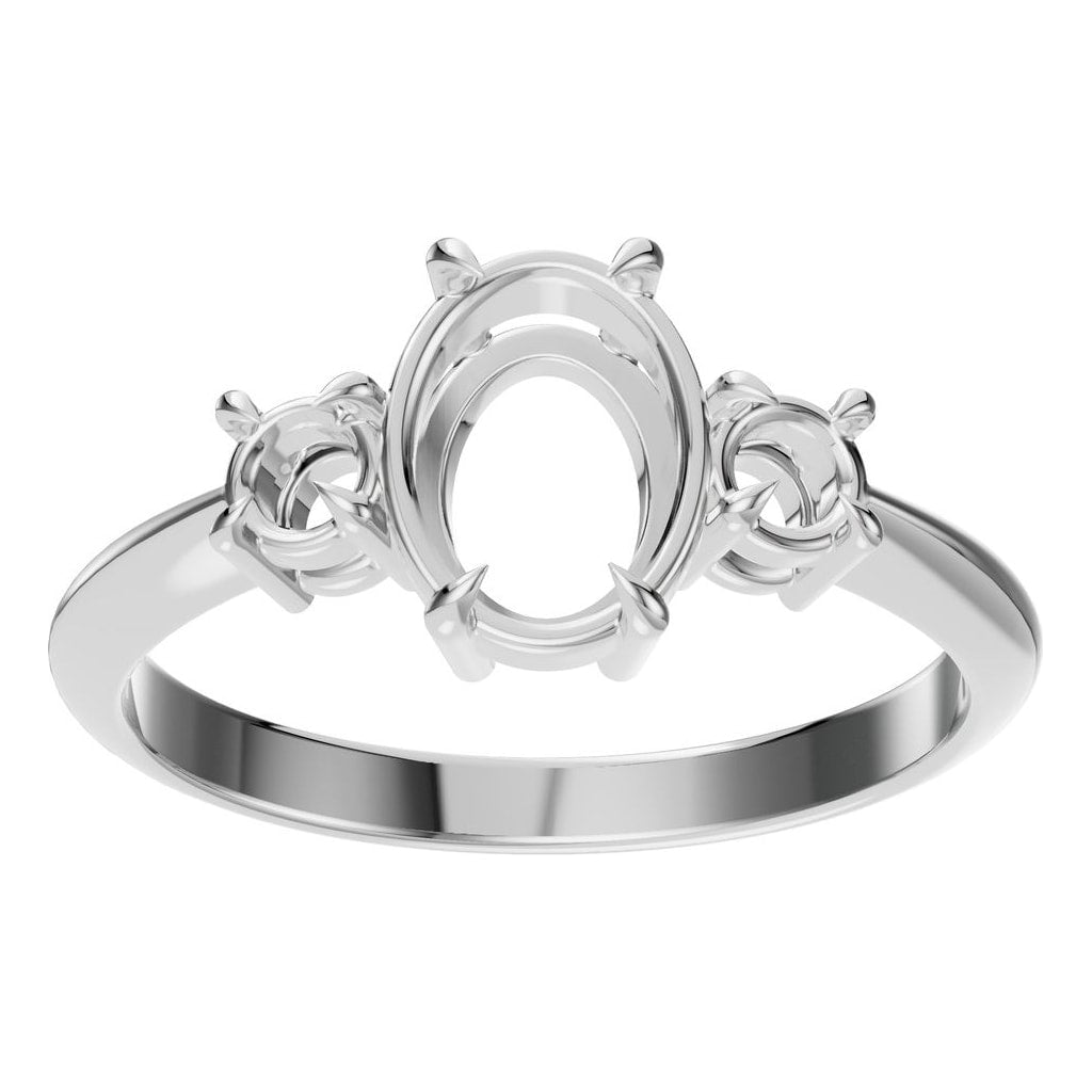 RI-4674 White Gold Ring UNSET - Front View