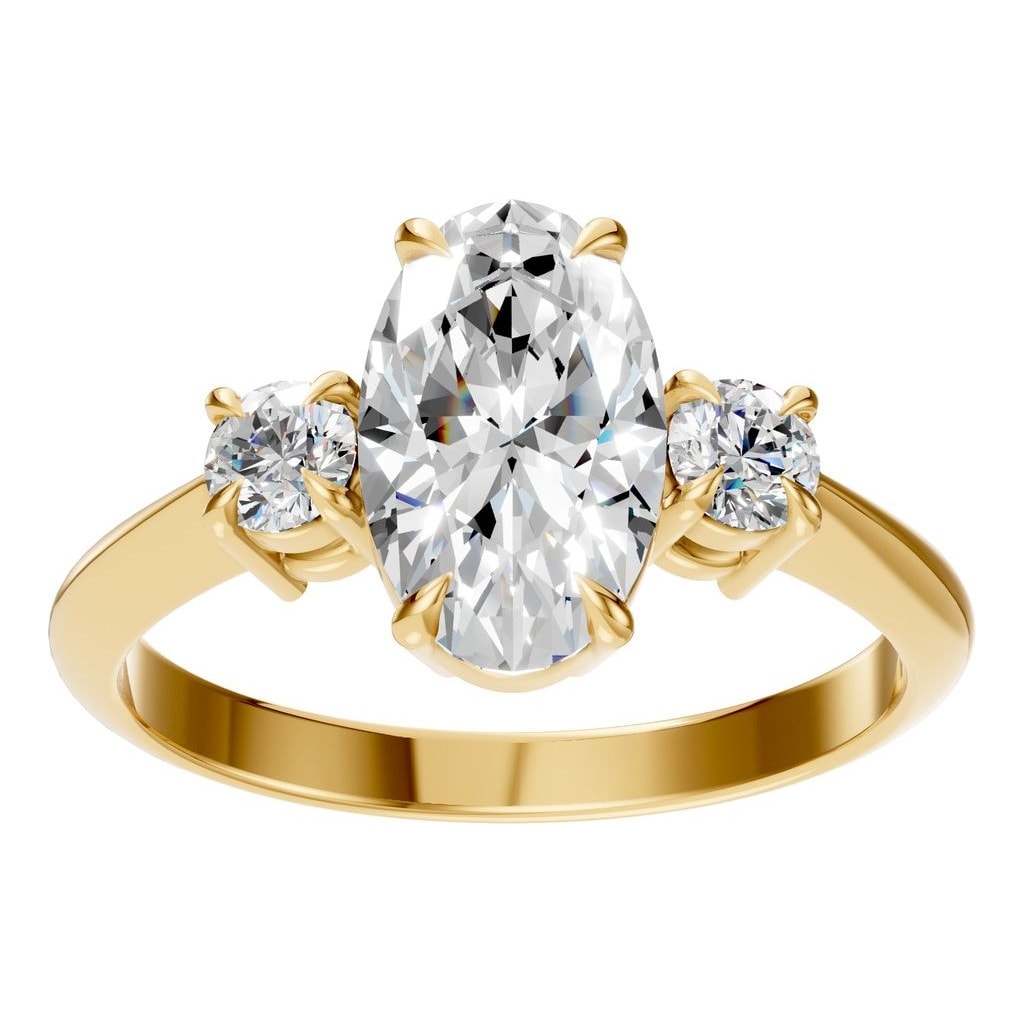 RI-4674 Yellow Gold Ring SET - Front View