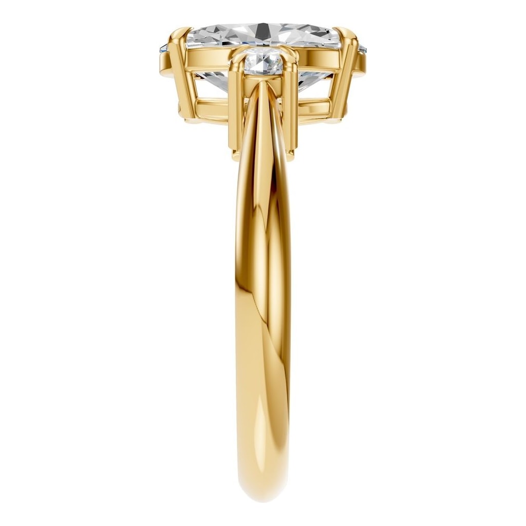 RI-4674 Yellow Gold Ring SET - Side View