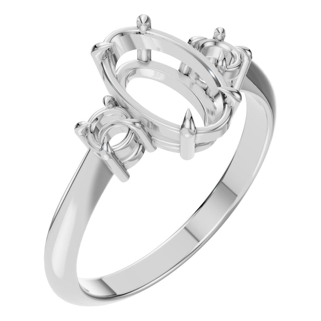 RI-4674 White Gold Ring UNSET - Main View