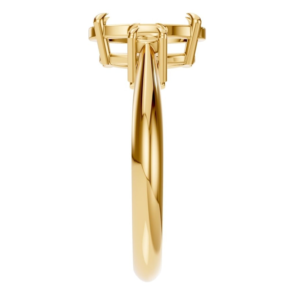 RI-4674 Yellow Gold Ring UNSET - Side View