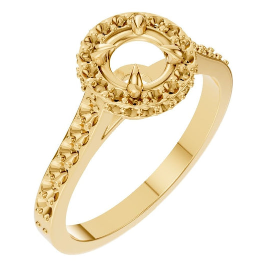RI-4703 Yellow Gold Ring UNSET - Top View S