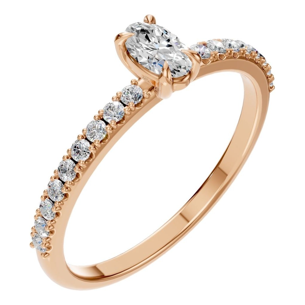 RI-4945 Rose Gold Ring SET - Main View