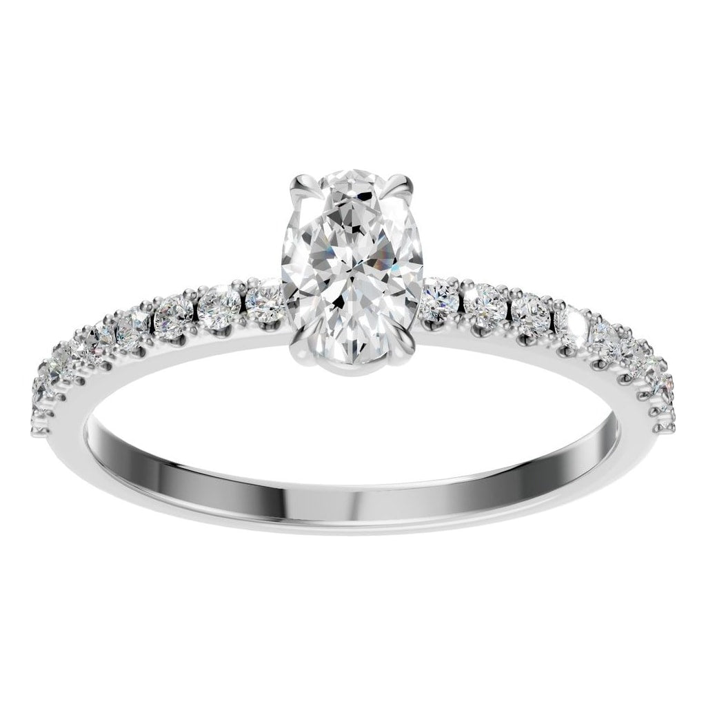 RI-4945 White Gold Ring SET - Front View