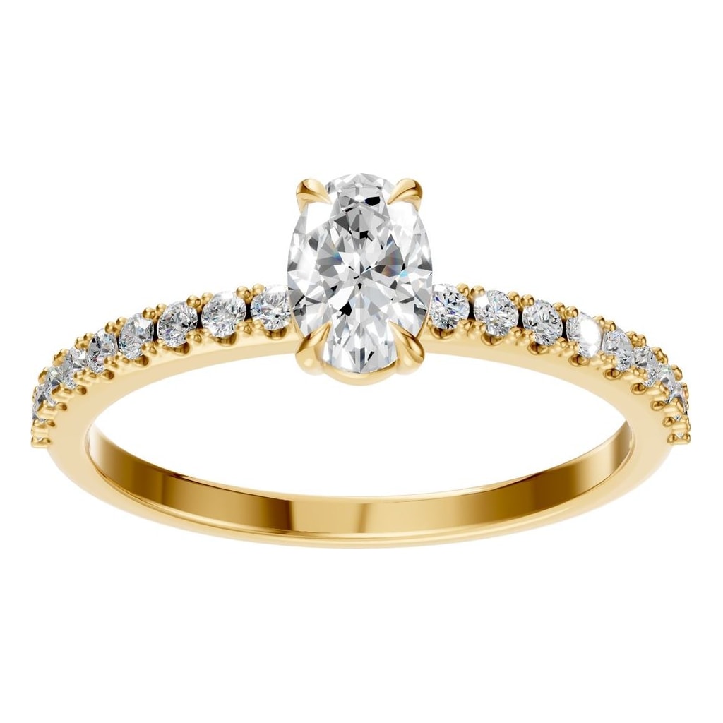 RI-4945 Yellow Gold Ring SET - Front View