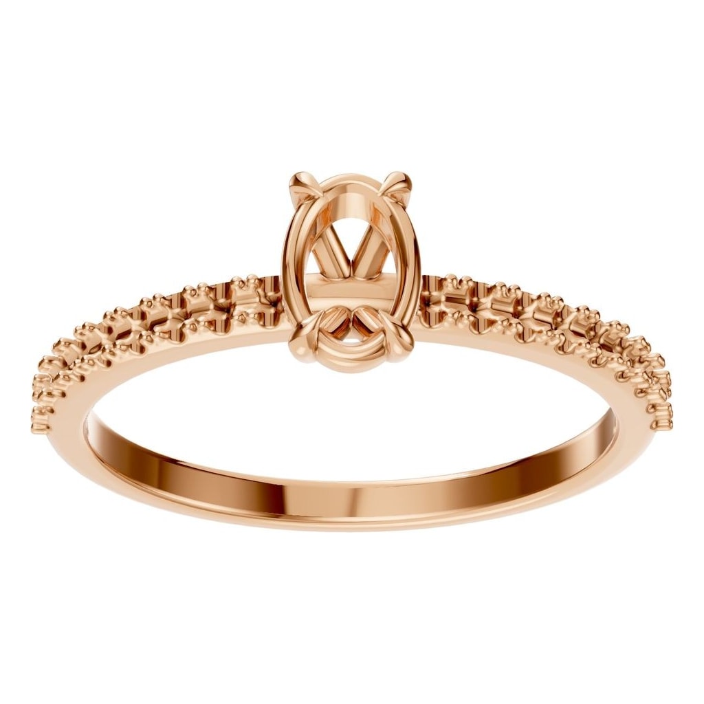 RI-4945 Rose Gold Ring UNSET - Front View