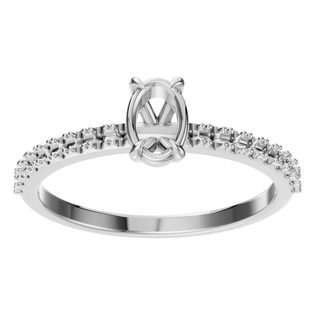 RI-4945 White Gold Ring UNSET - Front View