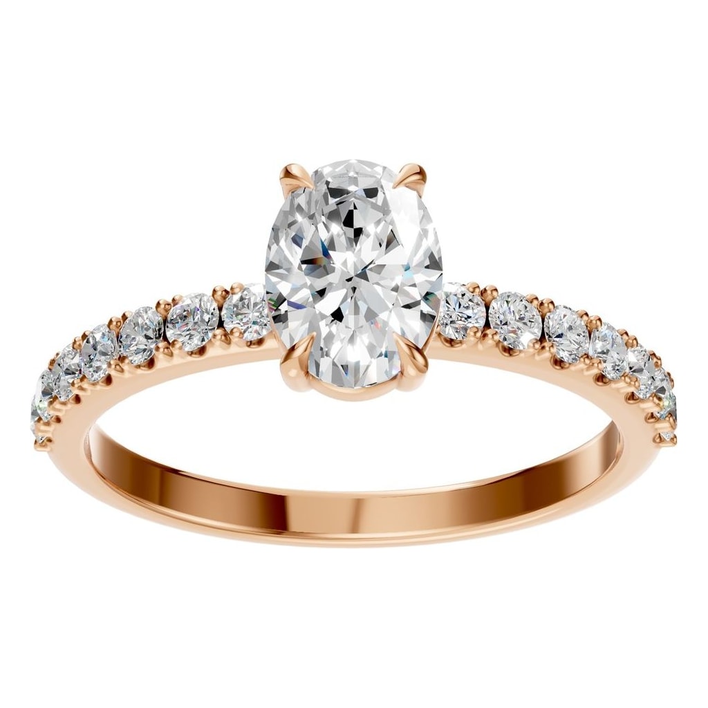 RI-4945 Rose Gold Ring SET - Front View