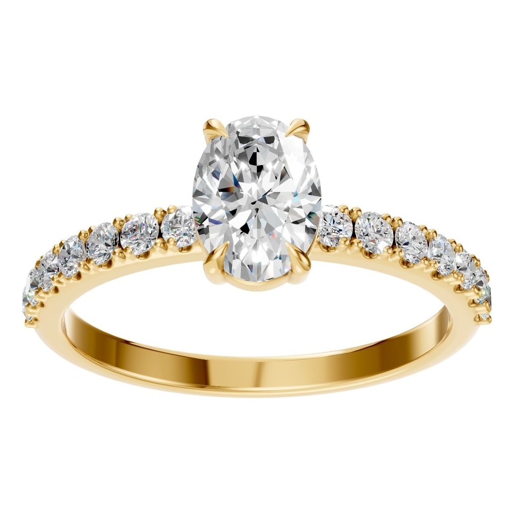 RI-4945 Yellow Gold Ring SET - Front View