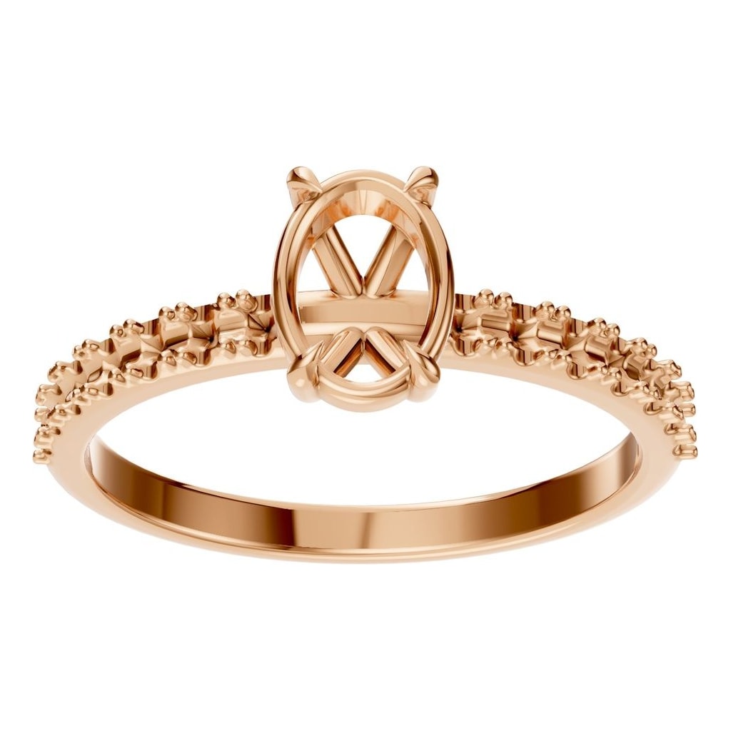 RI-4945 Rose Gold Ring UNSET - Front View