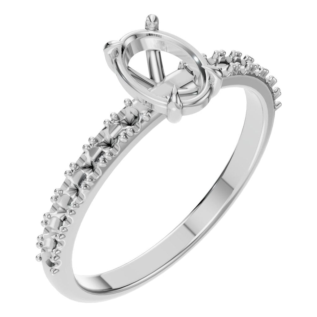 RI-4945 White Gold Ring UNSET - Main View
