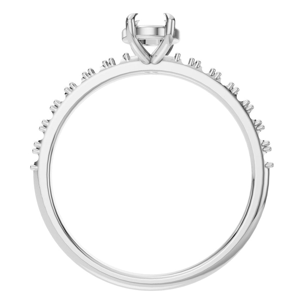 RI-4945 White Gold Ring UNSET - Top View