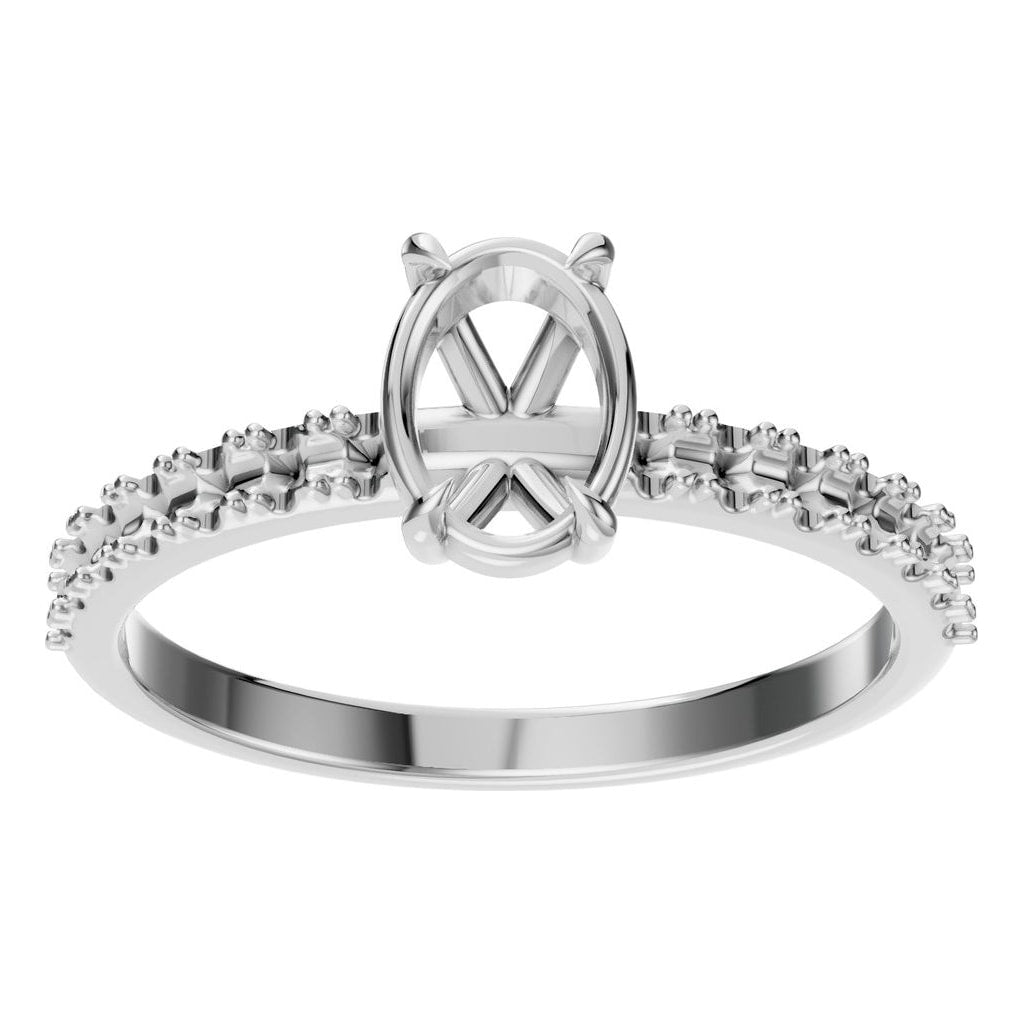 RI-4945 White Gold Ring UNSET - Front View