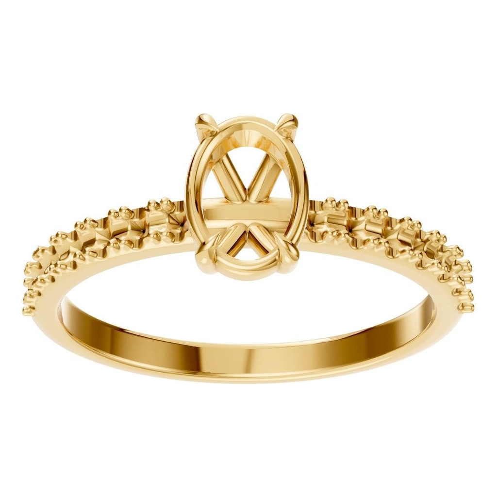 RI-4945 Yellow Gold Ring UNSET - Front View