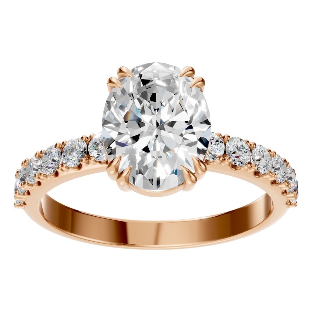 RI-4945 Rose Gold Ring SET - Front View