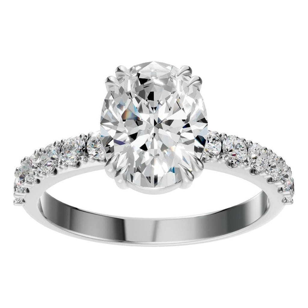 RI-4945 White Gold Ring SET - Front View