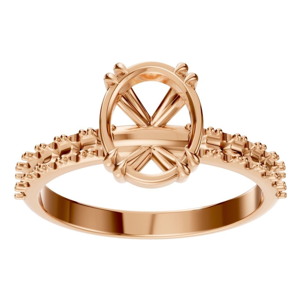 RI-4945 Rose Gold Ring UNSET - Front View