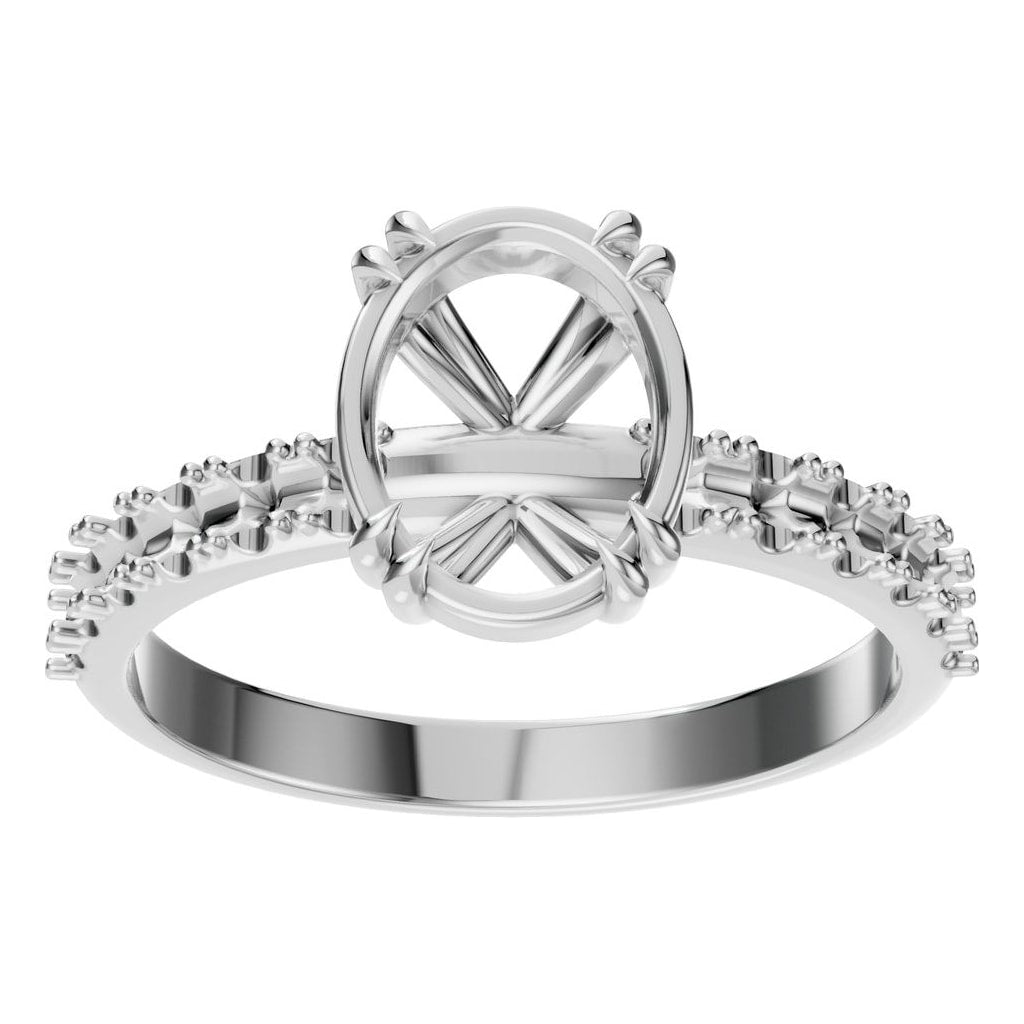 RI-4945 White Gold Ring UNSET - Front View