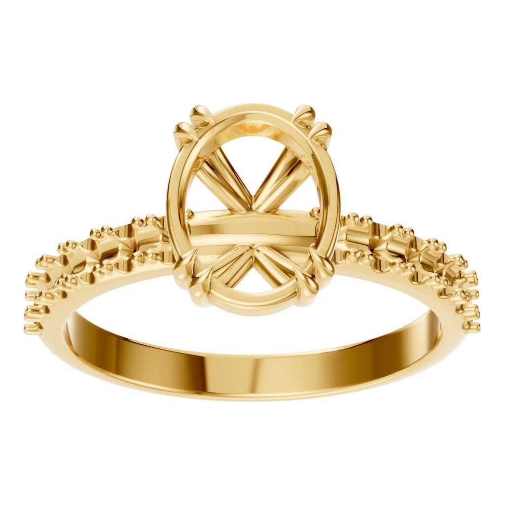 RI-4945 Yellow Gold Ring UNSET - Front View